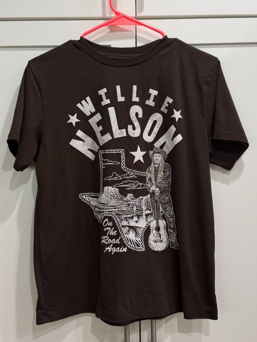 Willie Nelson Women's Tee, Brown, Short Sleeve, XL